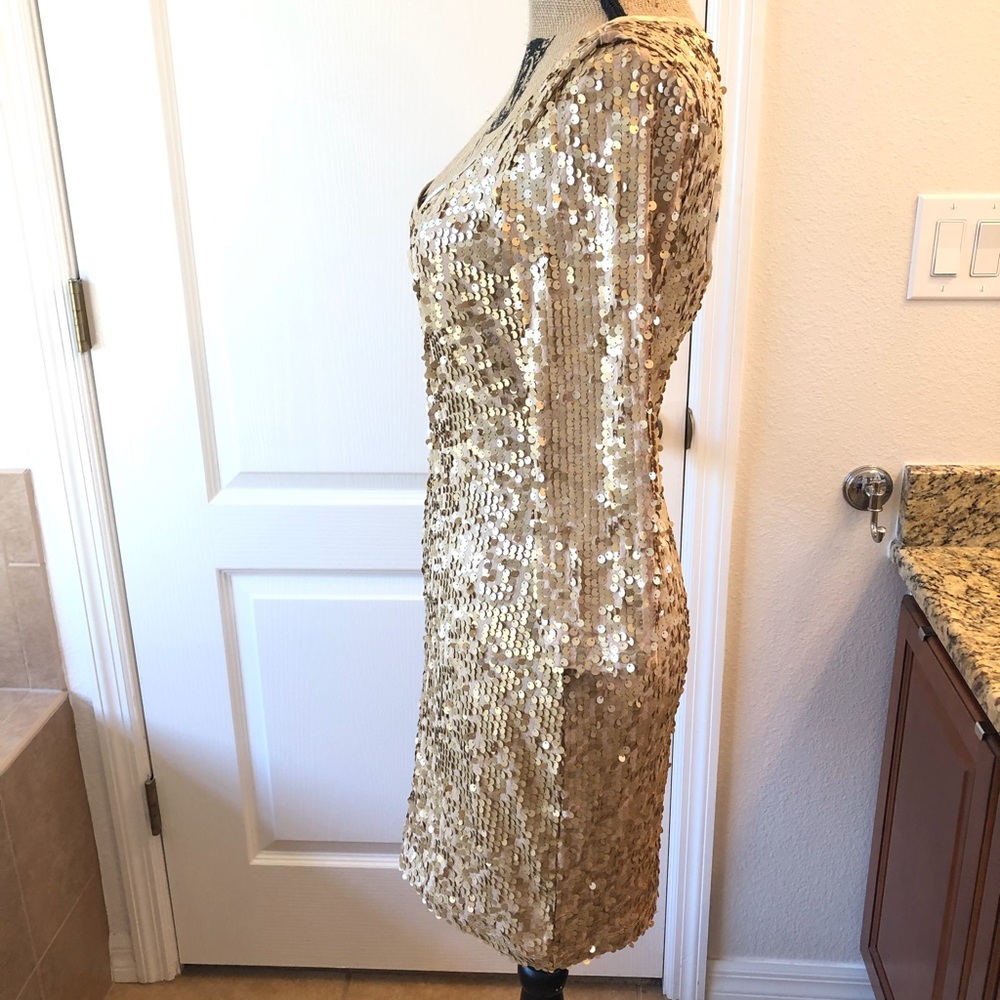 Arden B Gold cocktail Dress – Size Small - Picture 3 of 8